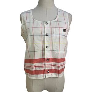 Vintage Lizwear Tank Top Cotton Windowpane Print